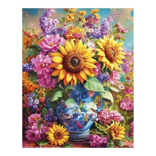 Zestaw kreatywny Diamentowa mozaika 30x40cm Słoneczniki w wazonie 1 Flamingo Line (11)