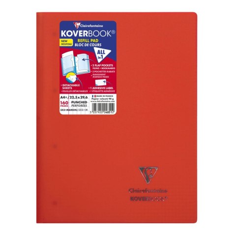 Zeszyt A4+ Koverbook 4851C CF 80k. 90g kratka Clairefontaine