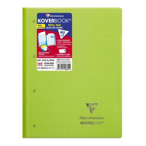 Zeszyt A4+ Koverbook 4851C CF 80k. 90g kratka Clairefontaine