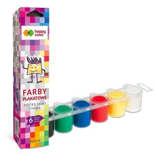 Farba tempera kolor: mix 25ml 6 kolor. Happy Color (HA 3310 0025-K6)