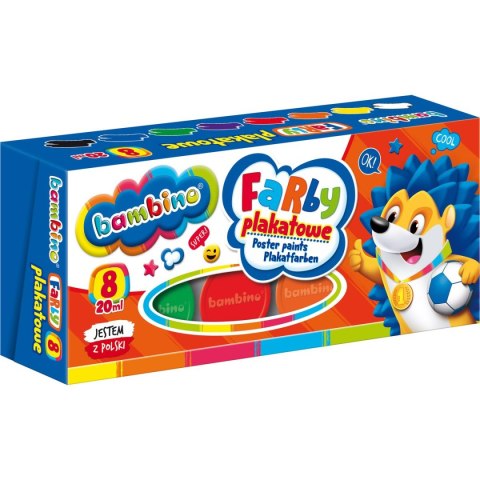 Farby plakatowe 8 kol 20ml kolor: mix 20ml 8 kolor. St.Majewski