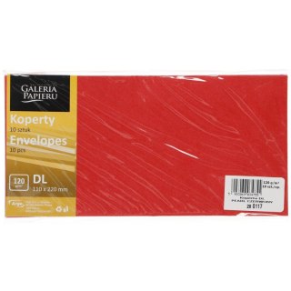 Koperta DL czerwona [mm:] 110x220 Galeria Papieru (280117) 10 sztuk