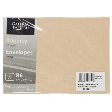 Koperta b6 nature ciemnobeżowy k B6 beżowa [mm:] 125x176 Galeria Papieru (280820) 10 sztuk