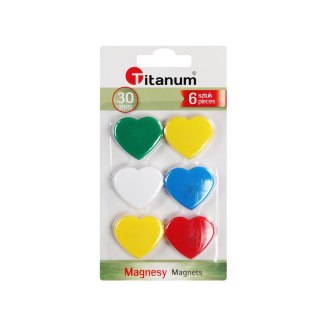 Magnes serce 30 mm mix [mm:] 30 Titanum (25018) 6 sztuk