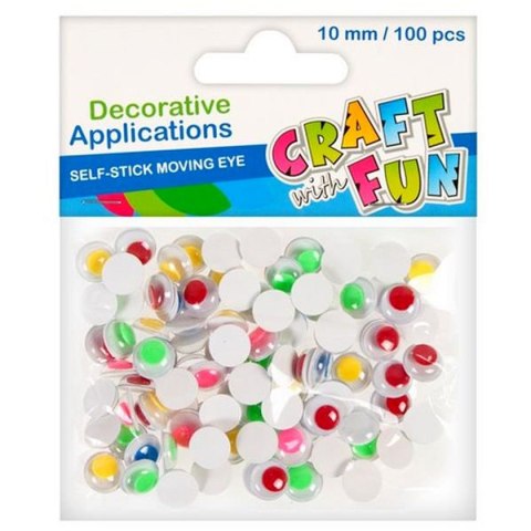 Oczka oczy samoprzylepne 10mm 10 szt Craft Fun (386921)