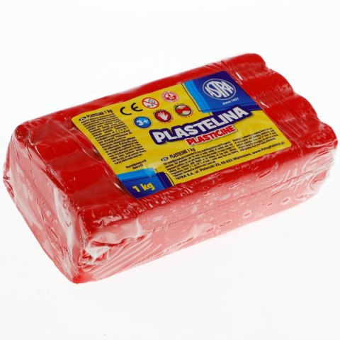 Plastelina 1 kol. czerwona 1000g Astra