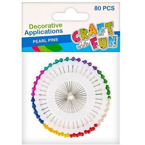 Szpilki perły 80 szt Craft with Fun (404581)