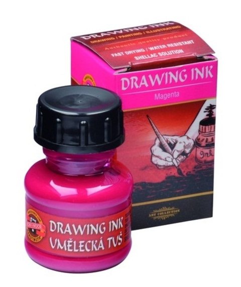 Tusz kreślarski MAGENTA kolor: magenta 20ml Koh-I-Noor (141756)