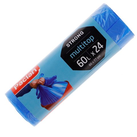 Worki na śmieci 60L kolor: niebieski 60L 24 szt Paclan