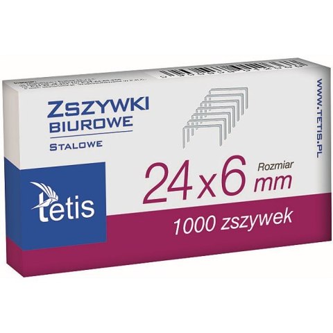 Zszywki 24/6 1000 szt Tetis (GZ101-A)