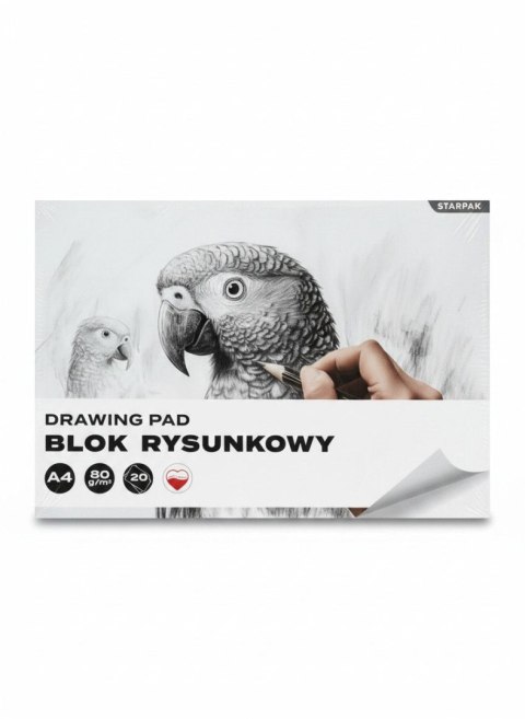Blok rysunkowy A4 biały 80g 20k Starpak (588812)
