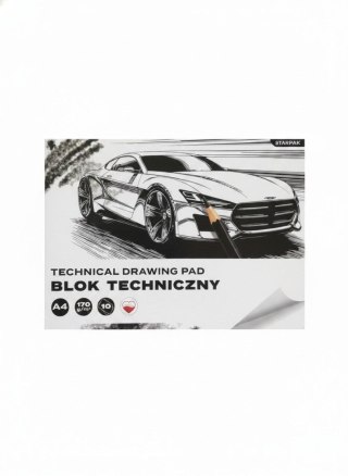 Blok techniczny A4 biały 170g 10k Starpak (587751)