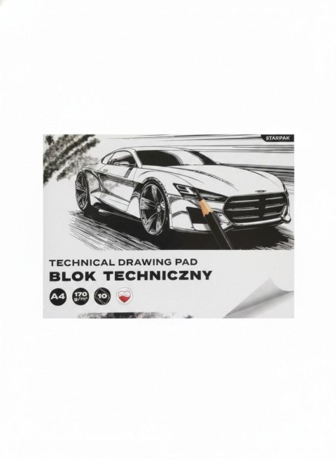 Blok techniczny A4 biały 170g 10k Starpak (587751)