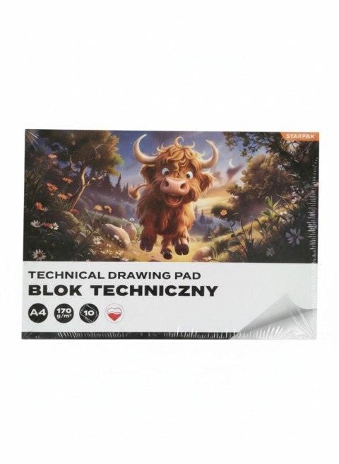 Blok techniczny A4 biały 170g 10k Starpak (587753)