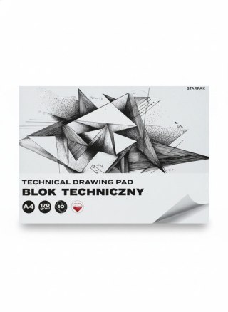 Blok techniczny A4 biały 170g 10k Starpak (587755)