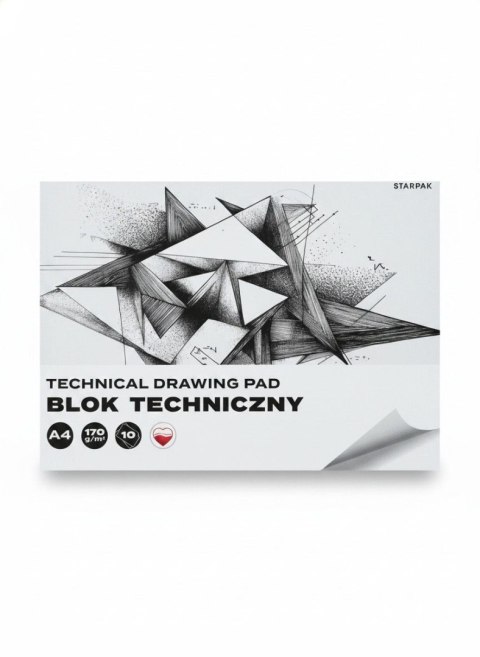Blok techniczny A4 biały 170g 10k Starpak (587755)