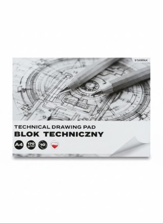 Blok techniczny A4 biały 170g 10k Starpak (588815)