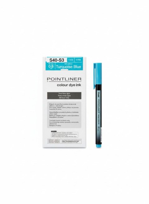 Cienkopis kreślarski POINTLINER wkład turkusowy 0,4mm 1kol. Pentel (S40-S3)