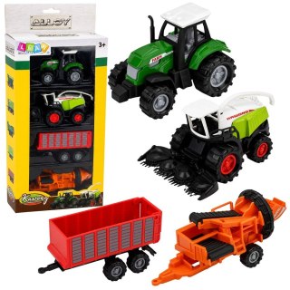 Traktor Zestaw Pojazdów Rolniczych Traktor Sieczkarnia Przyczepa Prasa 1:68 4 szt. Lean (30219)