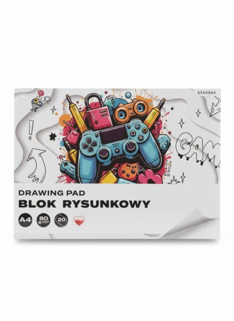 Blok rysunkowy A4 biały 80g 20k Starpak (587738)