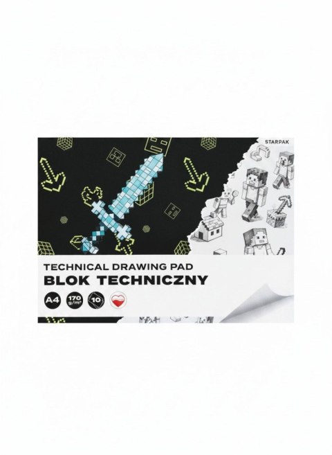 Blok techniczny A4 biały 170g 10k Starpak (588813)