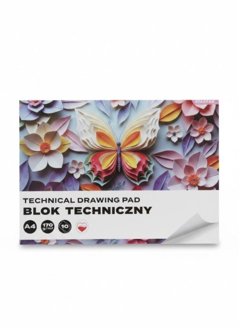 Blok techniczny A4 biały 170g 10k Starpak (588814)