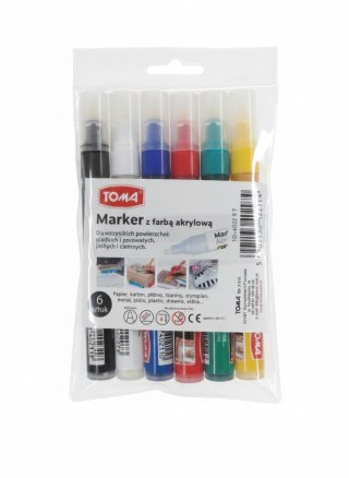 Marker specjalistyczny mix 6 kol wkład (różne) Toma (TO-402)