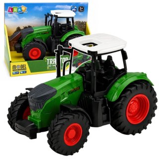 Traktor Rolniczy Farmerski Gospodarski Gumowe Koła Biało Zielony 1:24 Lean (29783)