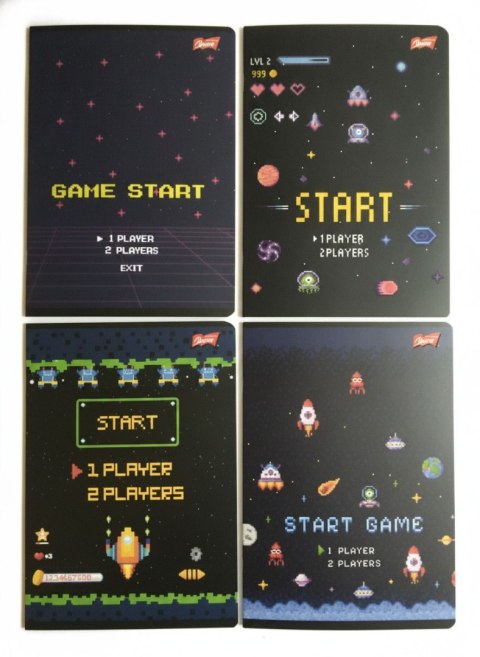 Zeszyt A5 PIXEL UNIVERSE 16k. 70g podwójna linia kolor Unipap