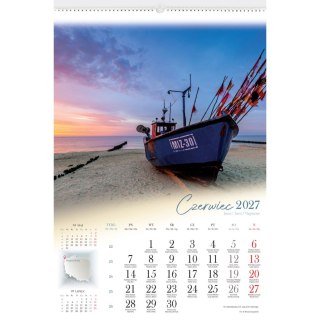 Kalendarz ścienny WEDRÓWKI PO POLSCE 13-planszowe A3+ 320mm x 470mm Lucrum (RW04)