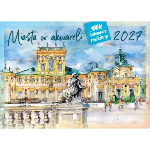 Kalendarz ścienny RODZINNY MIASTA W AKWARELI 13-KARTKOWY 280mm x 200mm Lucrum (WL5)