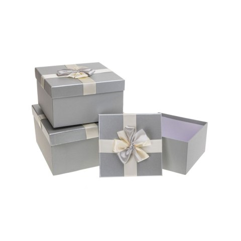 Pudełko na prezent PUG-25165-KW GREY set 3 p Rozette (5907354205295)