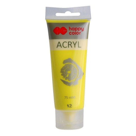 Farba akrylowa CYTRYNOWA kolor: żółta 75ml Happy Color (HA 7370 0075-12)