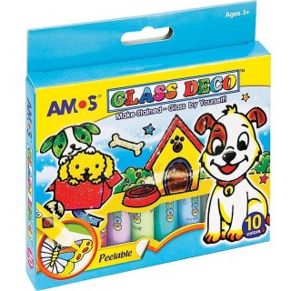 Farba do malowania na szkle kolor: mix 10,5ml 9 kolor. Amos (GD10P10)