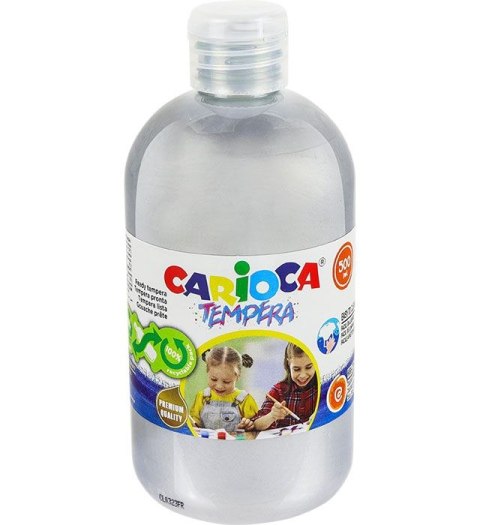 Farba tempera kolor: srebrny 500ml 1 kolor. Carioca (170-2714)