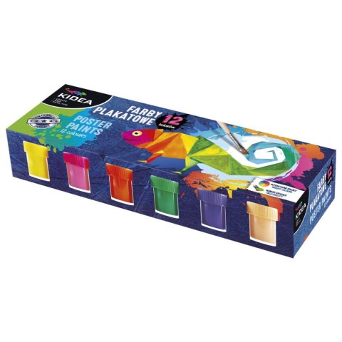 Farby plakatowe KIDART kolor: mix 20ml 12 kolor. Kidea (FP12KKA)