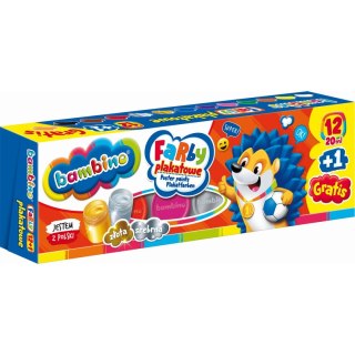 Farby plakatowe Polly pocket kolor: mix 20ml 12 kolor. St.Majewski