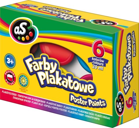 Farby plakatowe kolor: mix 20ml 6 kolor. As