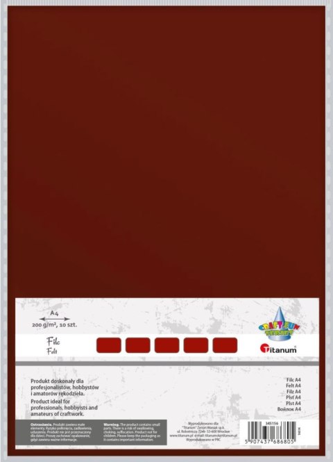 Filc Craft-Fun Series A4 kolor: czekoladowy 10 ark. Titanum (345156)