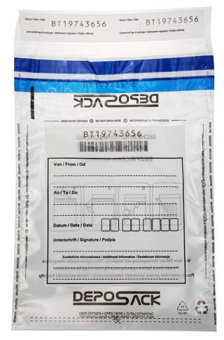 Koperta bezpieczna deposack B5 transparentna B5 [mm:] 185x260 A&G Koperty (2357) 500 sztuk