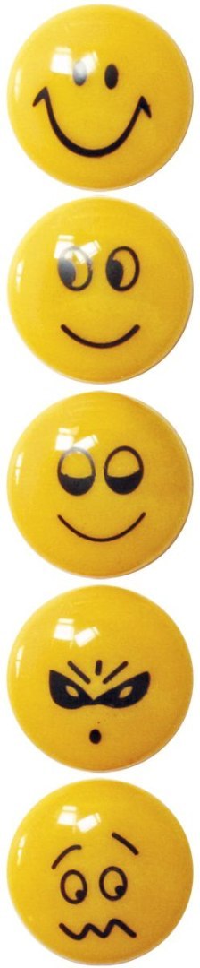 Magnes Smiley okrągły pomarańczowy śr. 29mm Fun&Joy 5 sztuk