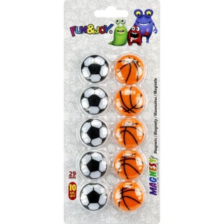 Magnes okrągły piłki mix śr. 29mm Titanum (T-025049) 10 sztuk