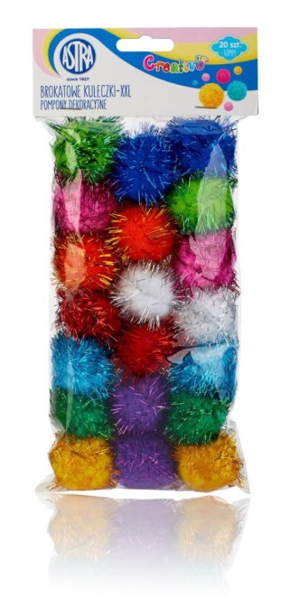 Pompony BROKATOWE mix 20 szt Astra Creativo