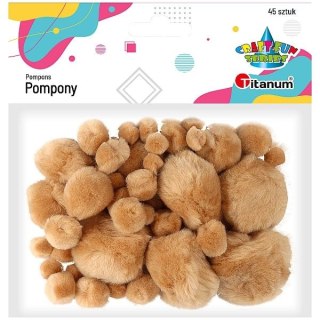 Pompony Craft-Fun Series beżowy 45 szt Titanum (16073C)