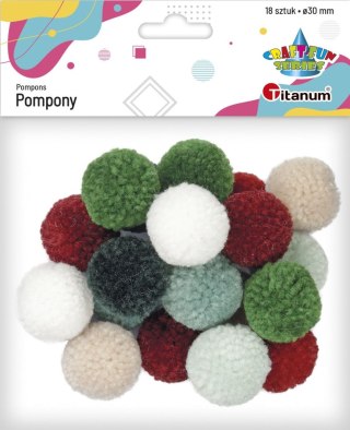 Pompony Craft-Fun Series pastelowe mix 18 szt Titanum (DIY19308)