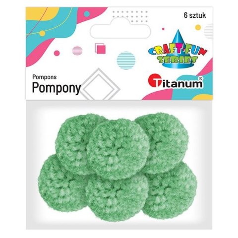 Pompony Craft-Fun Series pastelowe miętowy 6 szt Titanum (DIY19308)