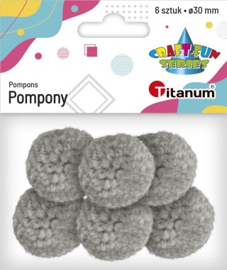 Pompony Craft-Fun Series pastelowe szary jasny 6 szt Titanum (DIY19308)