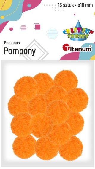 Pompony Craft-Fun Series pomarańczowe 15 szt Titanum