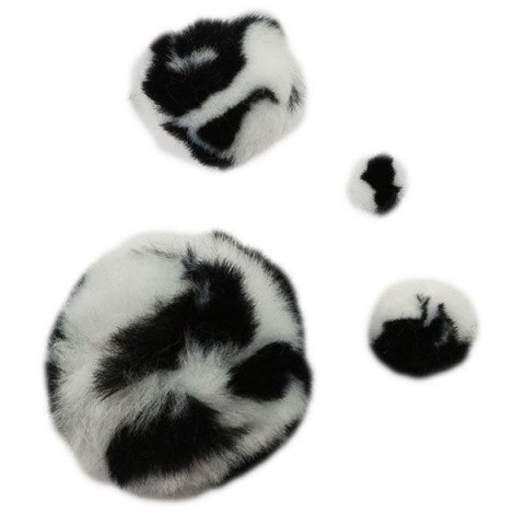 Pompony Craft-Fun Series tygrysie cętki biało-czarny 45 szt Titanum (16073F)
