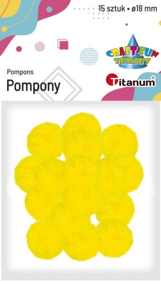 Pompony Craft-Fun Series żółte 15 szt Titanum